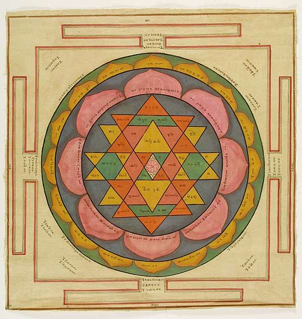 Sri Yantra classico, diagramma geometrico sacro dell'induismo